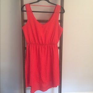 Coral hi-lo dress